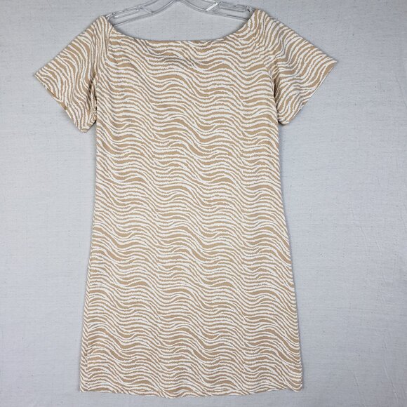 J McLaughlin Nomi Catalina Cloth Zebra Print Dress Tan White size S - Picture 6 of 11